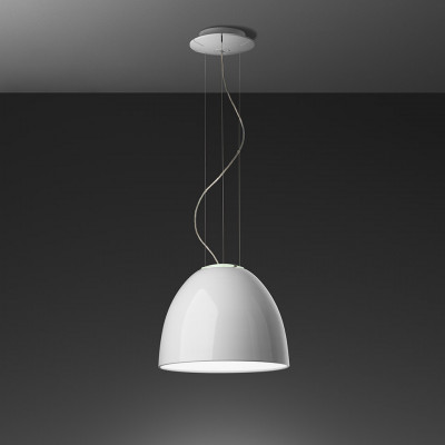 Artemide - Nur - Nur Mini Gloss SP LED - Lampe suspendue design en forme de dôme - Blanc brillant - LS-AR-A246400 - Très chaud - 2700 K - Diffuse