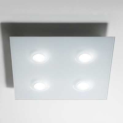 Elesi Luce - Geometrie - Pois PL 4L Square LED - Plafonnier carré moderne à quatre lumières - Blanc - LS-EL-02004XXDHXPBB - Très chaud - 2700 K - Diffuse