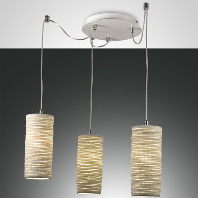 Fabas Luce - Decorative - Marbella SP 3L - Lustre avec 3 diffuseurs en céramique - Blanc - LS-FL-3527-47-102