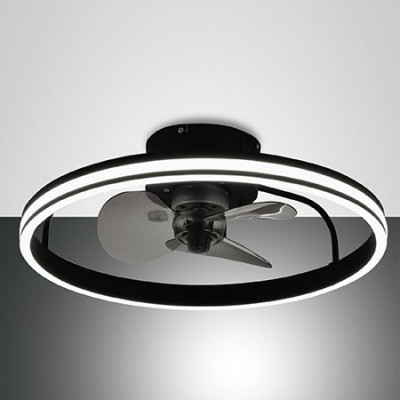 Fabas Luce - Domizia - Relais PL - Plafonnier LED moderne - Noir - LS-FL-3709-65-101 - Warm Tune - Diffuse