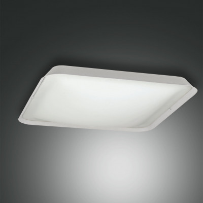 Fabas Luce - Geometric - Hugo PL L LED - Plafonnier en verre moderne - Blanc - LS-FL-3645-65-102 - Blanc chaud - 3000 K - Diffuse