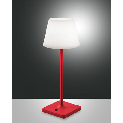 Fabas Luce - La Mia Luce - Adam TL - Lampe de table portable avec prise USB - Rouge - LS-FL-3701-30-104 - Blanc chaud - 3000 K - Diffuse