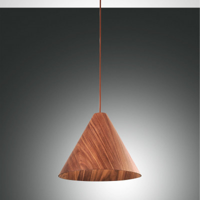 Fabas Luce - Material - Esino SP L - Lampe suspension grande en bois - Noyer - LS-FL-3630-45-130