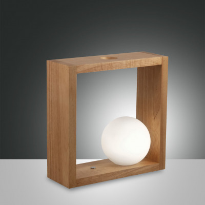Fabas Luce - Natural Essence - Kark TL - Lampe de table en bois - Bois - LS-FL-3669-30-215 - Blanc chaud - 3000 K - Diffuse