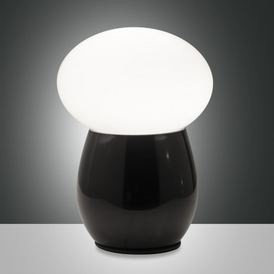 Fabas Luce - Night - Freddy TL - Lampe de table design en verre soufflé - Noir - LS-FL-3752-30-101