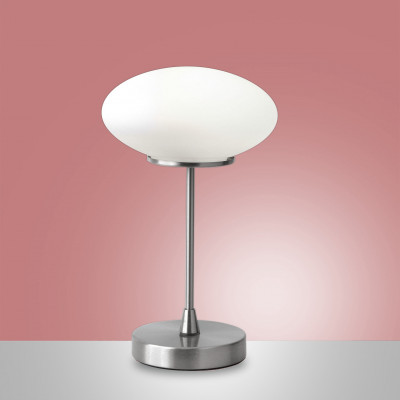 Fabas Luce - Night - Jap TL - Lampe de table design - Nickel satiné - LS-FL-3339-30-178 - Blanc chaud - 3000 K - Diffuse