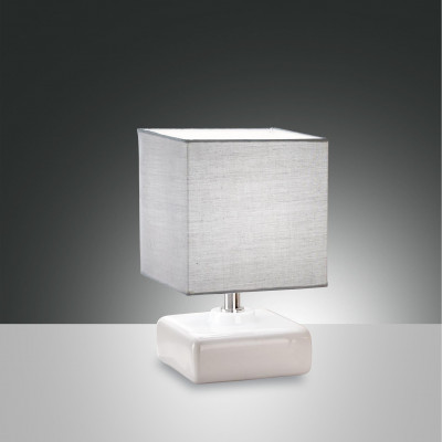 Fabas Luce - Night - Taro TL - Lampe de table avec abt-jour en tissu - Blanc - LS-FL-3611-30-102