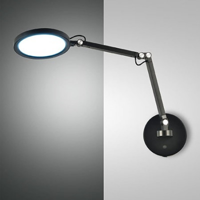 Fabas Luce - Shank - Regina AP LED - Applique avec bras orientable - Noir - LS-FL-3551-21-101 - Warm Tune - Diffuse