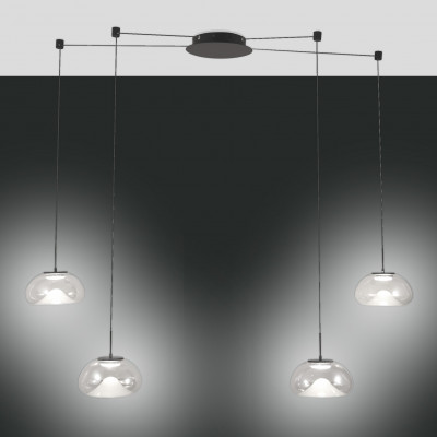 Fabas Luce - Soft - Brena SP 4L LED - Suspension avec fixation décentralisée - Transparent - LS-FL-3755-49-241 - Dynamic White - Diffuse