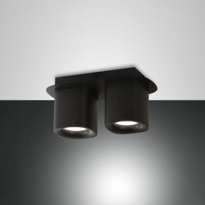 Fabas Luce - Soul - Smooth PL 2L - Plafonnier moderne à deux lumières - Noir - LS-FL-3555-82-101