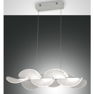 Fabas Luce - Vela - Sylvie Linear SP S LED - Lampe à suspension de chambre à coucher - Blanc - LS-FL-3626-46-102 - Blanc chaud - 3000 K - Diffuse