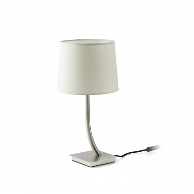 Faro - Indoor - Hotelerie - Rem TL - Lampe de table moderne avec abat-jour - Nickel/White - LS-FR-29684-04