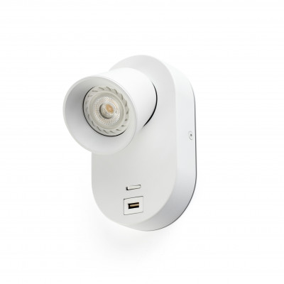 Faro - Indoor - Nit - Corb AP - Applique avec prise USB - Blanc - LS-FR-40135