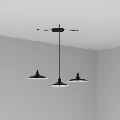 Faro - Indoor - Rustic - Lang SP 3L - Lampe suspension trois lumières - Noir brillant - ls-fr-62804-3L