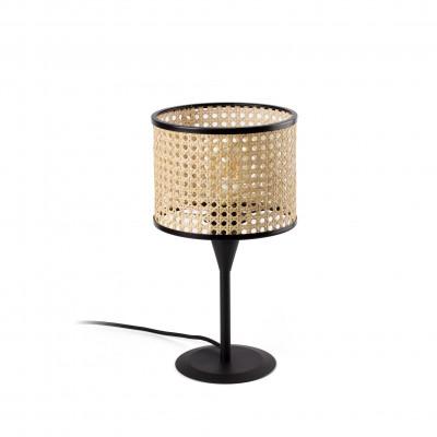 Faro - Indoor - Weave - Mambo TL S - Petite lampe de table design - Noir - LS-FR-64317-47
