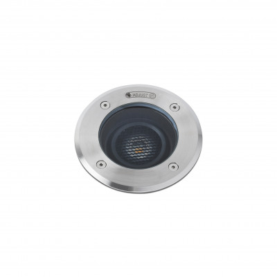 Faro - Outdoor - Tecno - Geiser FA d180 LED - Spot encastrable avec optique orientable - Acier brossé - LS-FR-70308 - Blanc chaud - 3000 K - 10°