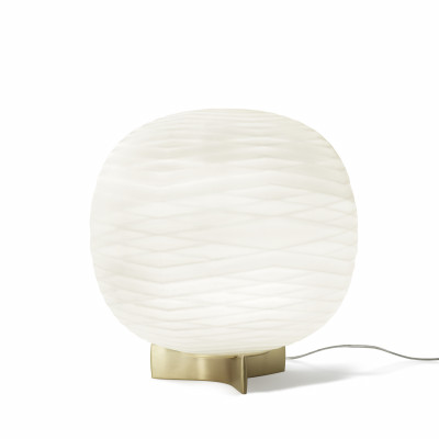 Foscarini - Gem - Gem TL - Lampe de table sphérique - Bicolor opalin blanc/or - LS-FO-274001-10