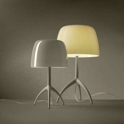 Foscarini - Lumiere - Lumiere Nuances TL L - Lampe de table avec diffuseur en verre - Gris brillant - LS-FO-FN026001E_26D