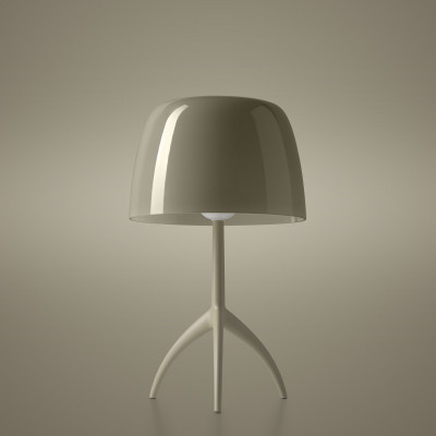Foscarini - Lumiere - Lumiere Nuances TL S - Lampe de table design en verre soufflé - Gris brillant - LS-FO-FN026021E_26D