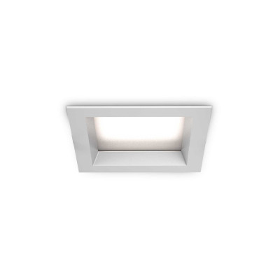 Ideal Lux - Downlights - Basic FA IP65 18W SQ - Spot encastrable au plafond carré - Blanc - LS-IL-312163 - Blanc chaud - 3000 K - 100°