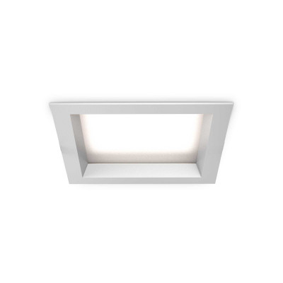 Ideal Lux - Downlights - Basic FA IP65 25W SQ - Spot encastrable au plafond carré - Blanc - LS-IL-312170 - Blanc chaud - 3000 K - 100°