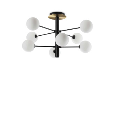 Ideal Lux -  - Cosmopolitan PL8 - Lampe de plafond à huit lumières - Noir mat - LS-IL-328485