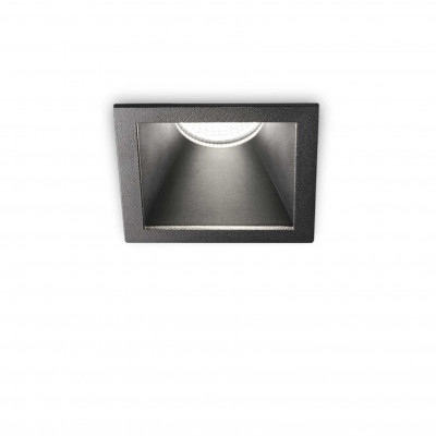 Ideal Lux - Downlights - Game Square FA IP65 - Spot encastrable au plafond carré - Noir mat - LS-IL-327761 - Blanc chaud - 3000 K - 36°