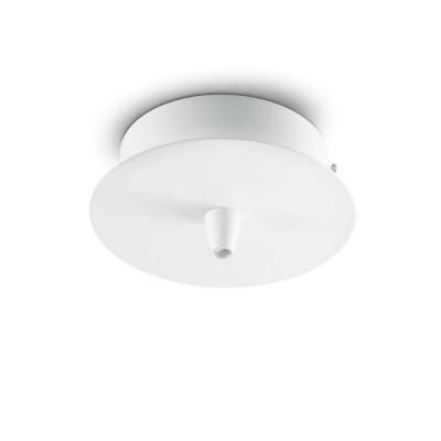 Ideal Lux - Accessoires pour lampes - Rosone Metallo 1 Luce - Rosace ronde pour une lampe - Blanc - LS-IL-122823