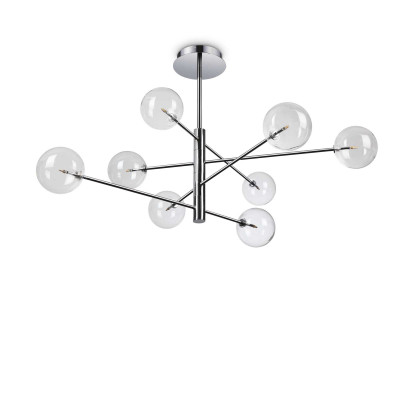 Ideal Lux - Brass - Equinoxe SP8 - Lampe suspension 8 lumières - Chrome - LS-IL-275178