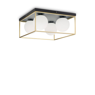 Ideal Lux - Brass - Lingotto PL4 - Lampe de plafond quatre lumiéres - Laiton - LS-IL-198156