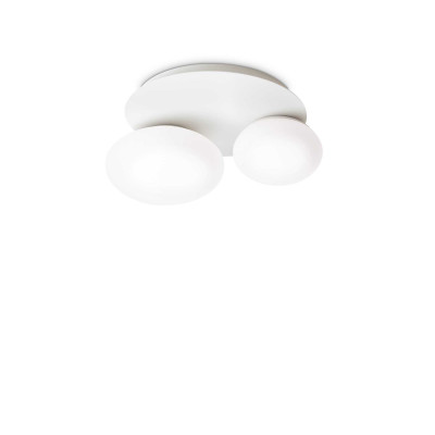 Ideal Lux - Brass - Ninfea PL2 - Plafonnier moderne à deux lumières - Blanc - LS-IL-306957