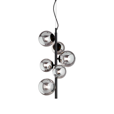 Ideal Lux - Bunch - Perlage SP 6L - Lampe à suspension moderne avec six points lumineux - Noir mat - LS-IL-271422