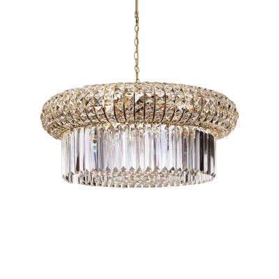 Ideal Lux - Diamonds - Nabucco SP16 - Lampe suspendue avec gouttes en cristal - Or - LS-IL-237800