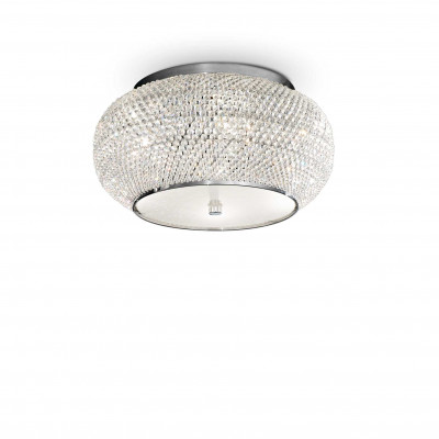 Ideal Lux - Diamonds - Pasha' PL6 - Lampe de plafond avec perles en cristal - Chrome - LS-IL-100784