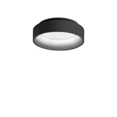 Ideal Lux - Essential - Ziggy PL D30 - Petit plafonnier à LED - Noir - LS-IL-293769 - Blanc chaud - 3000 K - Diffuse