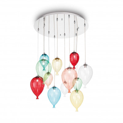 Ideal Lux - Fun - Clown SP12 - Lampe suspension douze lumières - Multicolore - LS-IL-100951