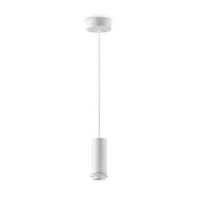 Ideal Lux - Industrial - Mix Up SP1 - Lampe suspension avec diffuseur tubulaire - Blanc - LS-IL-288406