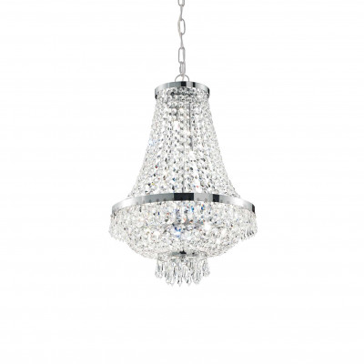 Ideal Lux - Luxury - Caesar SP6 - Lampe suspension avec cristaux - Chrome - LS-IL-033532