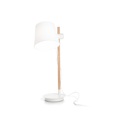 Ideal Lux - Nordico - Axel TL1 - Lampe à poser avec abat-jour en tissu - Blanc - LS-IL-282091