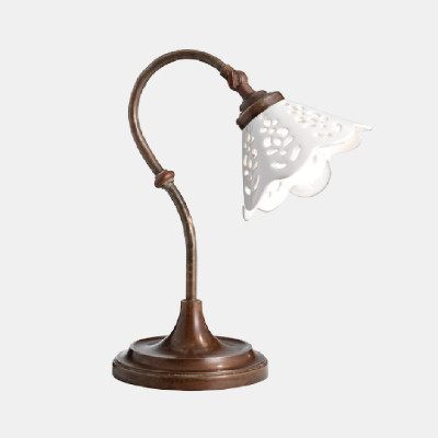 Il fanale - Anita&Fior di Pizzo  - Fior di Pizzo TL - Lampe de table décorée - Bronze/Blanc - LS-IF-065-52-OC