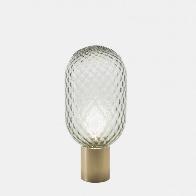 Il fanale - Bloom - Bloom TL M - Lampe de table en verre et métal - Gris/Transparent - LS-IF-279-03-G
