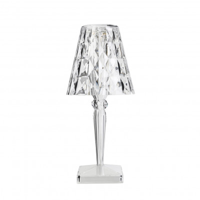 Kartell - Table Lights - Big Battery TL - Lampe de table design d'extérieur - Cristal - LS-KA-09475B4 - Très chaud - 2700 K - Diffuse