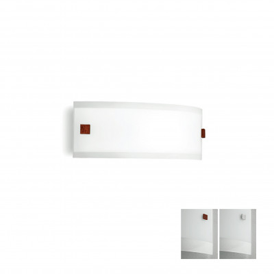 Linea Light - Mille - Mille LED AP M - Applique en verre - Nickel brossé/Cerisier - LS-LL-7840 - Blanc chaud - 3000 K - Diffuse