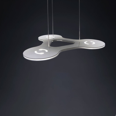 Lumen Center - Flat - Flat Ring 3 SP LED - Lampe suspension avec trois points lumineux - Aluminium anodisé - Diffuse
