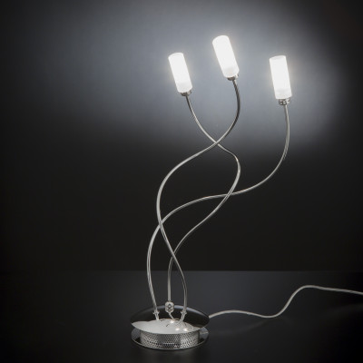 Metal Lux - Free Spirit - Free Spirit TL 3L - Lampe de table flexible - Chrome/Blanc - LS-ML-130-213-65