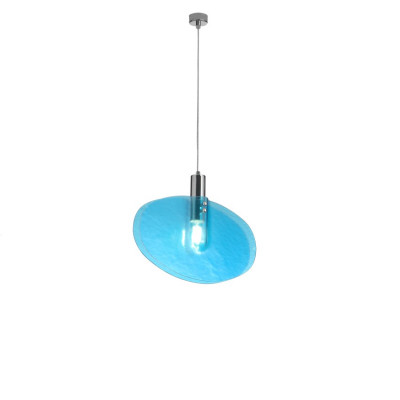 Metal Lux - Glass reflections - Lastra SP ovale - Lampe suspendue avec plaques ovales - Bleu ciel - LS-ML-272-701