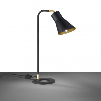 Metal Lux - Industrial Design - Conico TL - Lampe de table en métal coloré - Noir/Or - LS-ML-273-201