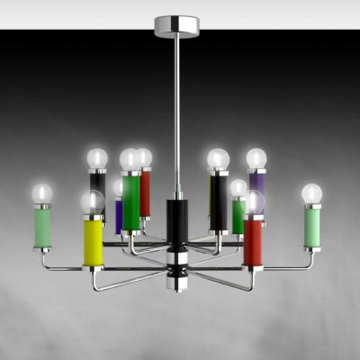 More Brands - Lampex Italiana - Tubi 1970 SP12 - Lustre 12 lumières - Multicolore - LS-LX-20702
