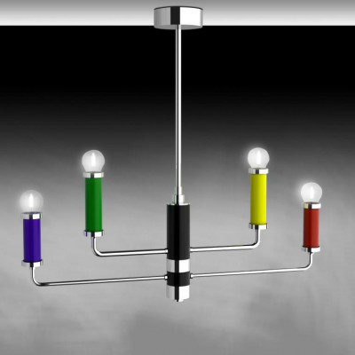 More Brands - Lampex Italiana - Tubi 1970 SP4 - Lustre à 4 lumières - Multicolore - LS-LX-20708