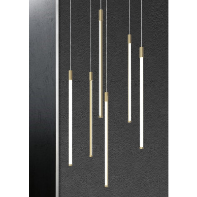 Sikrea - Essentiality - Elia SP 6L - Lampe à suspension moderne avec six points lumineux - Or - Diffuse
